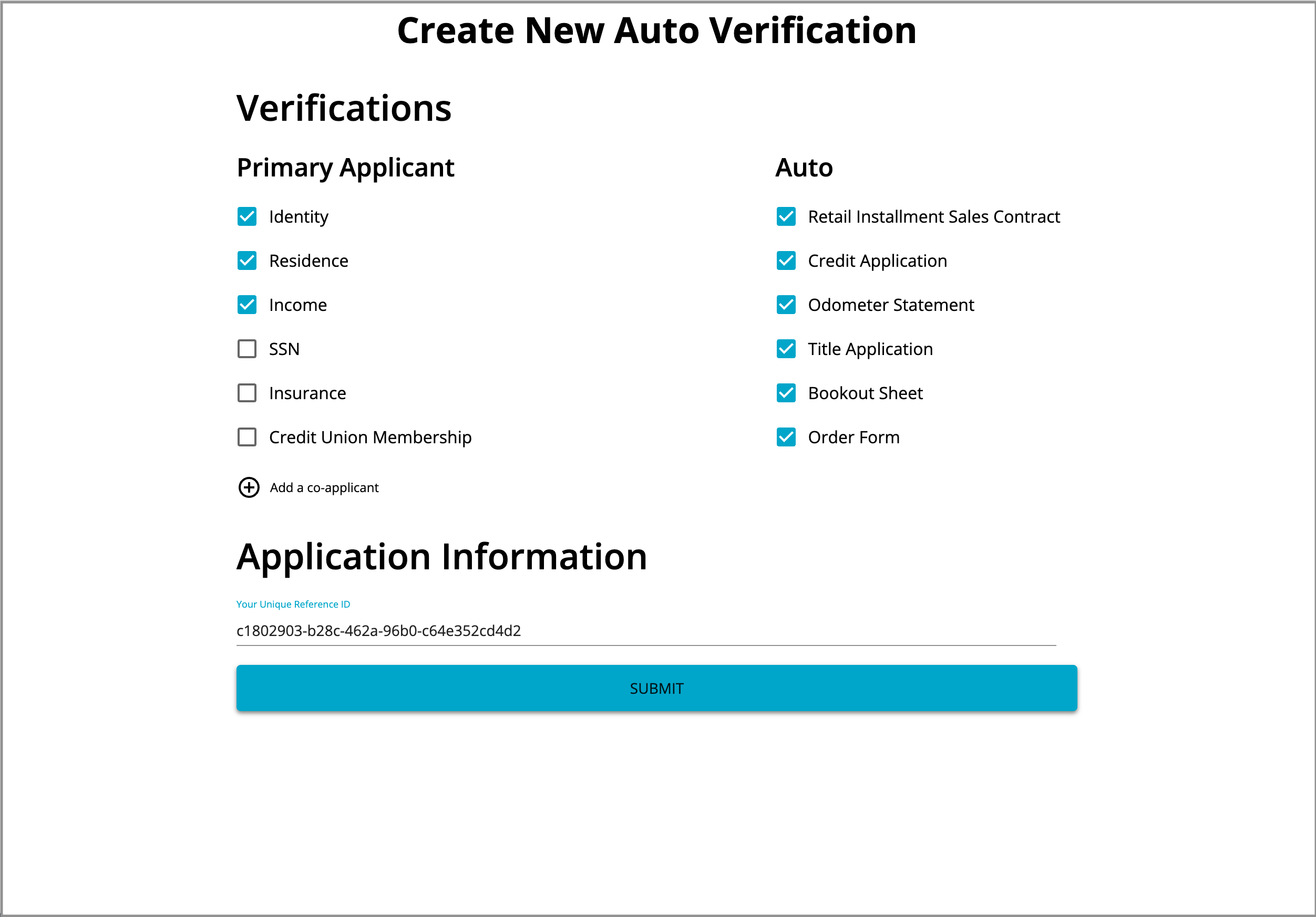 New Auto Application