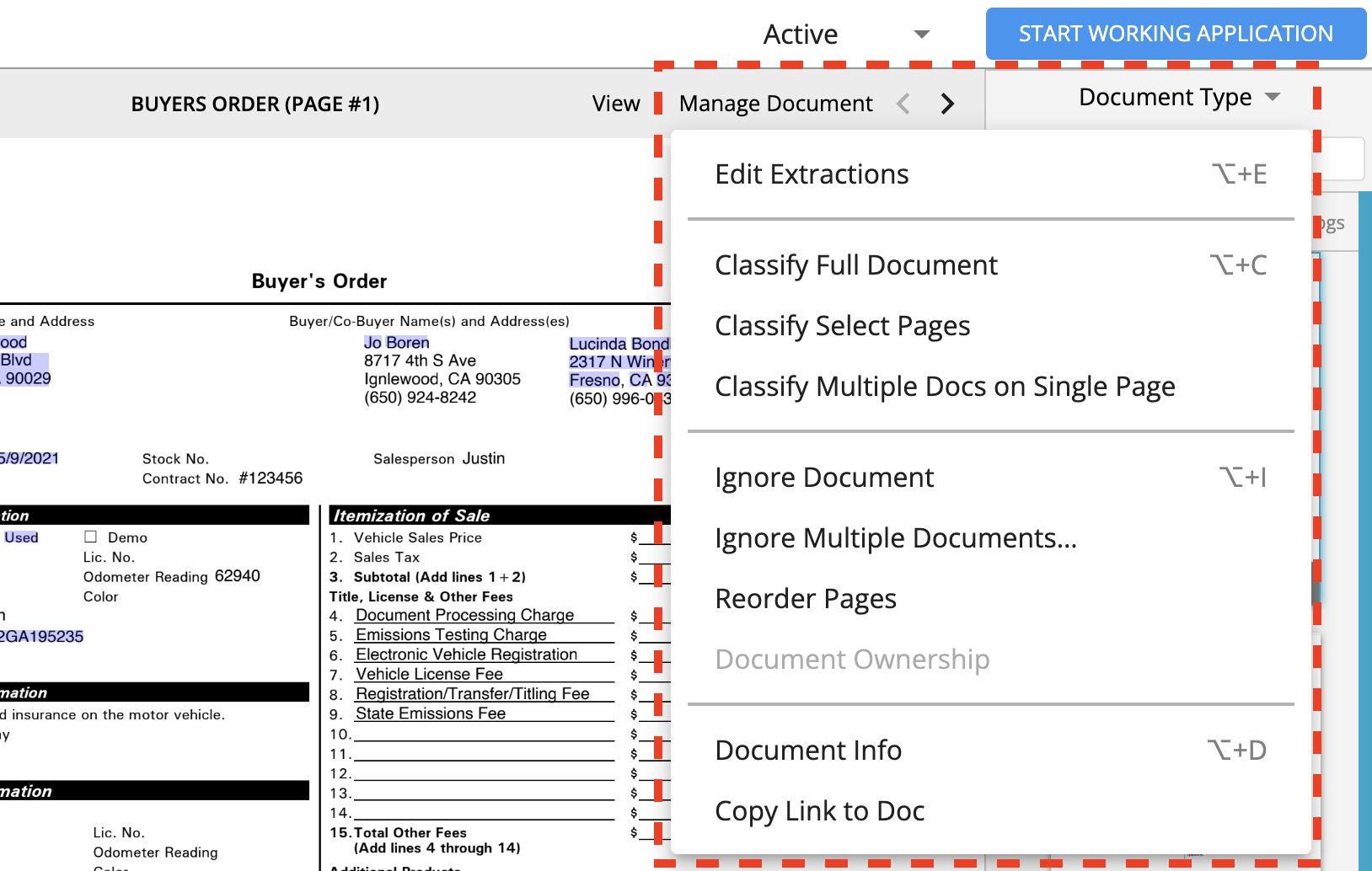 Manage documents image