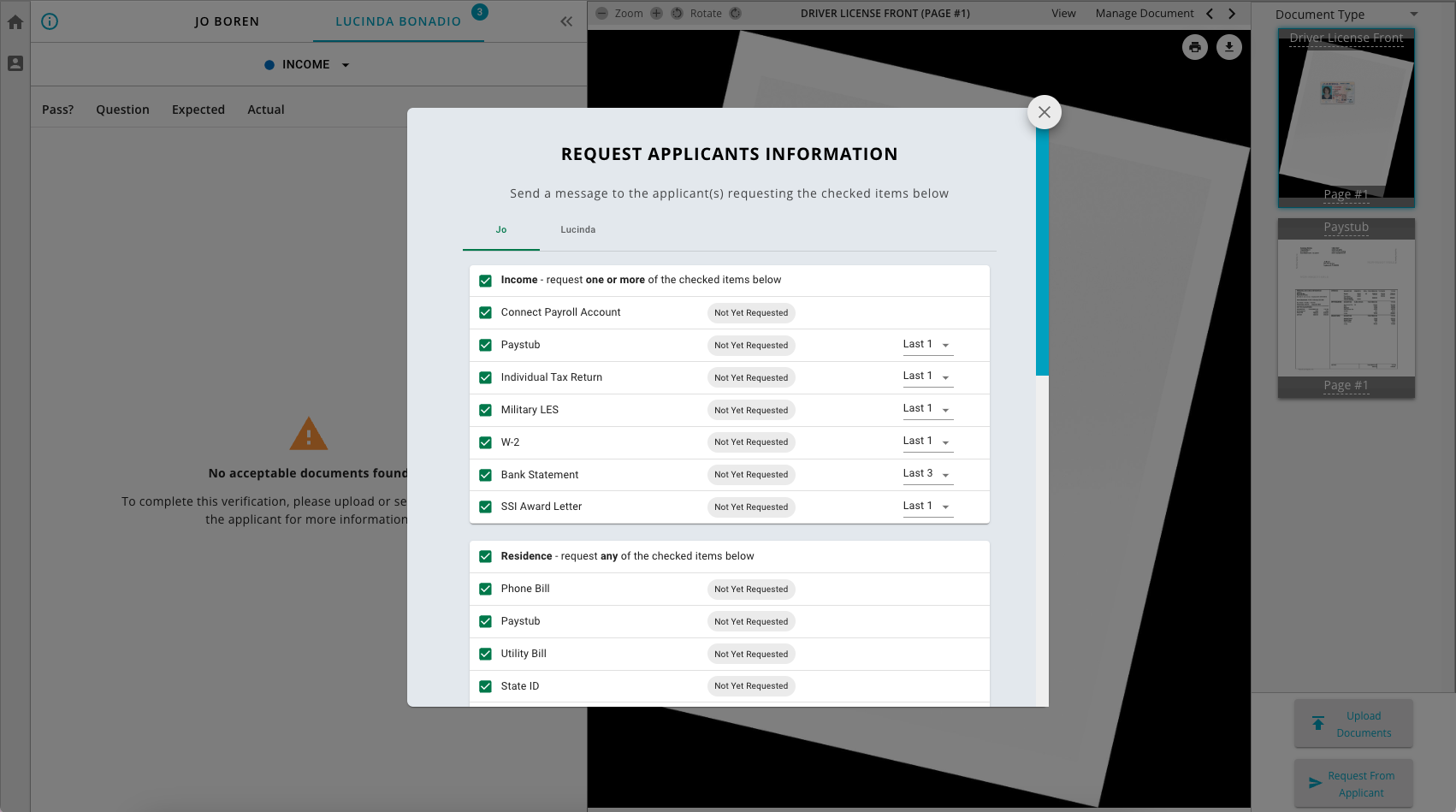 Request Applicant Information